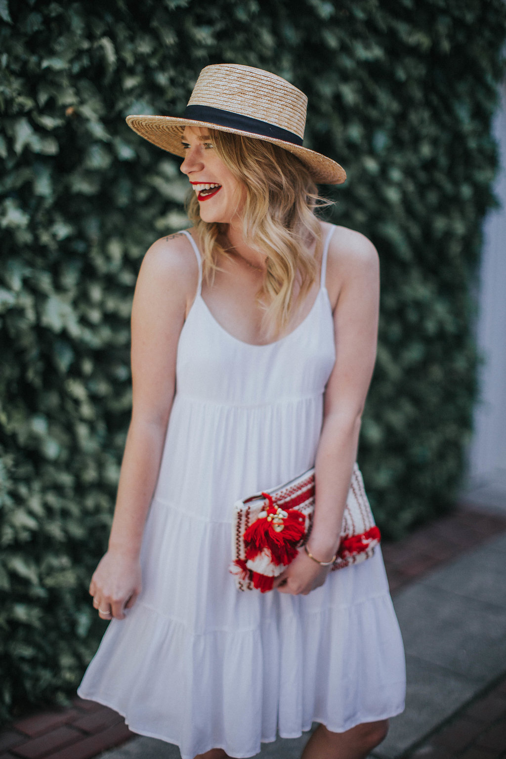 The Best Little White Dress // Cait Weingartner wears a Club Monaco white dress and Steve Madden heels perfect for summer.