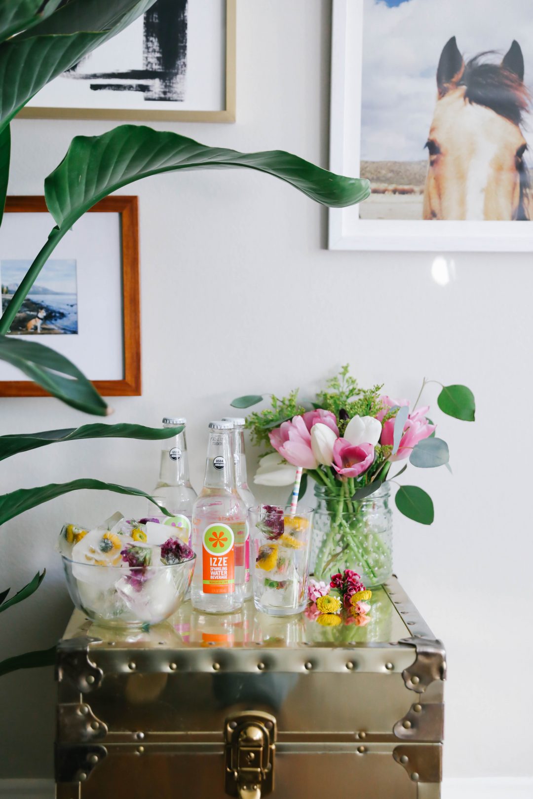 DIY Flower Ice Cubes with IZZE.