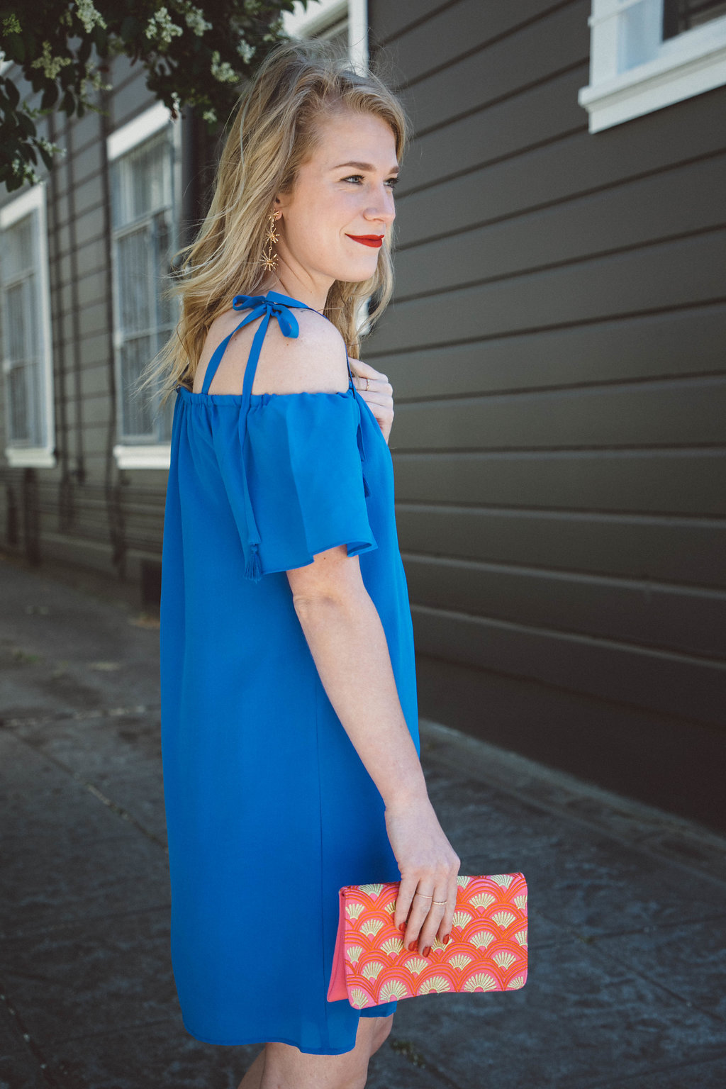 Blue Tassel Tie Dress.