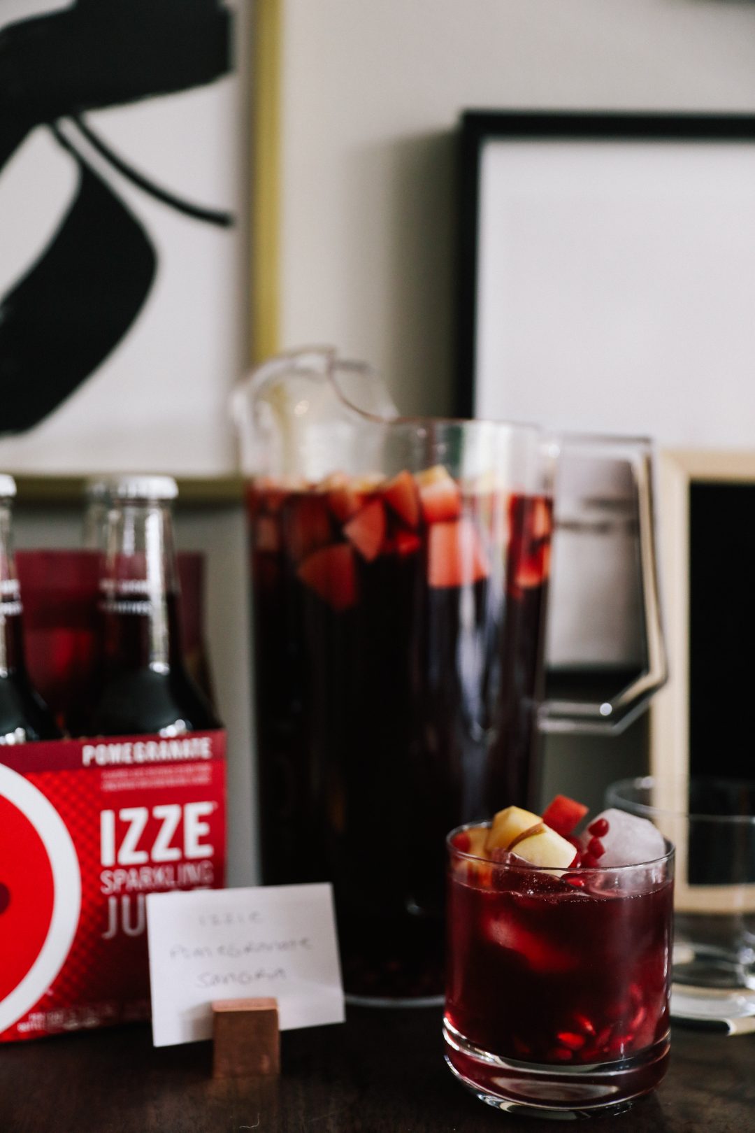 Pomegranate Sangria Recipe with IZZE Sparkling Pomegranate (perfect for Friendsgiving!)